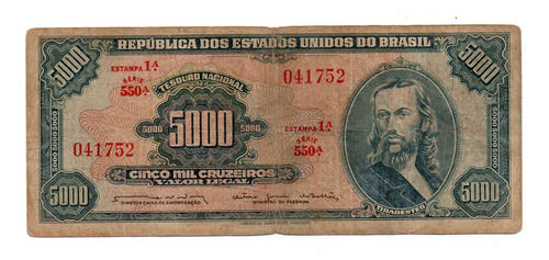 Brasil Billete 5000 Cruzeiros Año 1964 P#174
