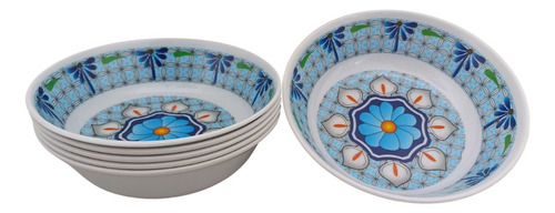 Tazon Redondo Tipo Plástico Melamina Alcatraz 15cm 6 Color Azul Acero