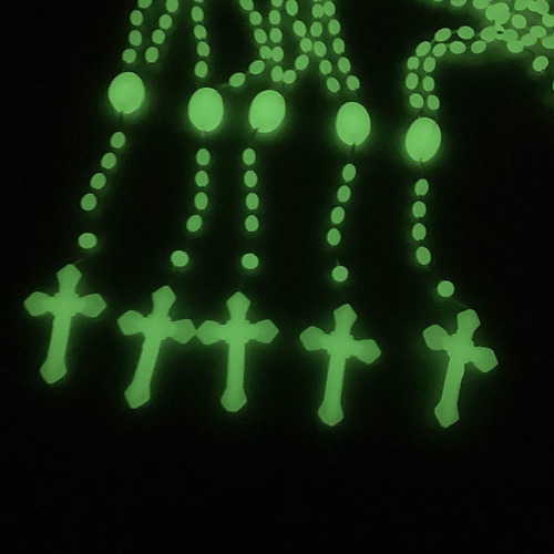 Imagen 2 de 5 de Rosarios Plastico Luminoso Fluorescente Comunión Bautizo