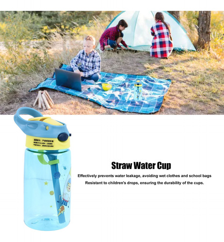 Taza Agua Azul Claro Para Niños 480 Ml Para Viajes Escolares