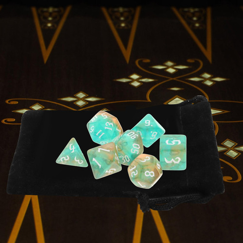 Juego De 7 Dados Poliédricos D4 D6 D8 D10 D12 D20 Para Mtg