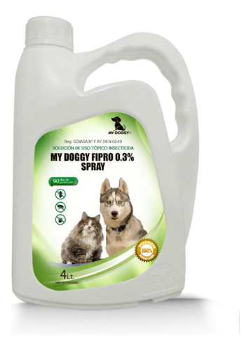 Spray Fipronil Antipulgas  My Doggy 0.3% Galon X 4 Lt