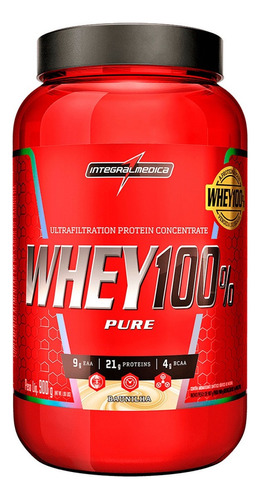 Suplemento em pó Integralmédica  WHEY 100% Whey 100% Pure proteínas Whey 100% Pure sabor  baunilha em pote de 900g