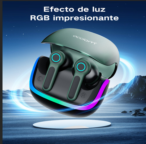 Audifonos Inalambricos Gamer Con Microfono Occiam G07 Verde