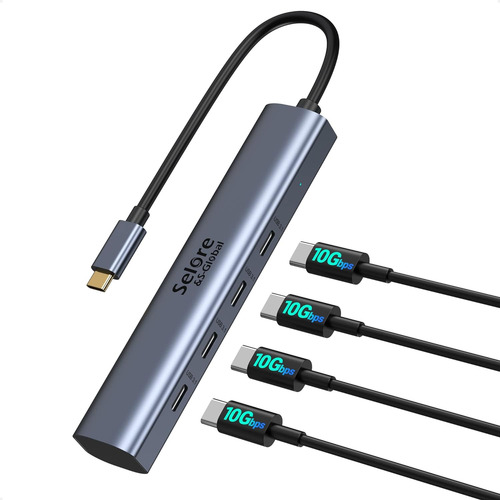 Concentrador Usb C De 10gbps, Divisor Usb C De 4 Puerto...