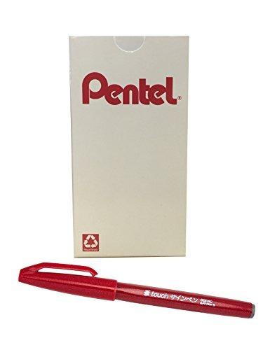 Pentel Arts Sign Pen Touch, Punta De Pincel De Fude, Tinta R