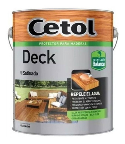 "Cetol Deck Satinado Al Agua 4 L Color Natural