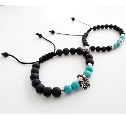 Imagen 1 de 5 de Pulseras Para Parejas, Enamorados Con Imán, Magnética,lava