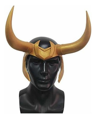 Capacete Zmj Loki com chifres de látex, máscara, acessório