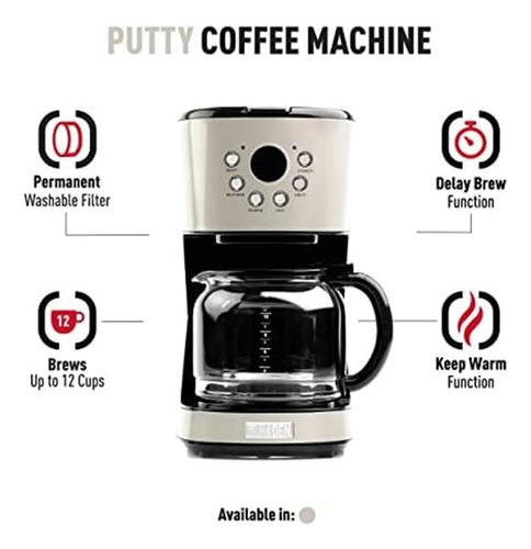 Cafetera Eléctrica Haden 75032 Programable 12 Tazas -masilla