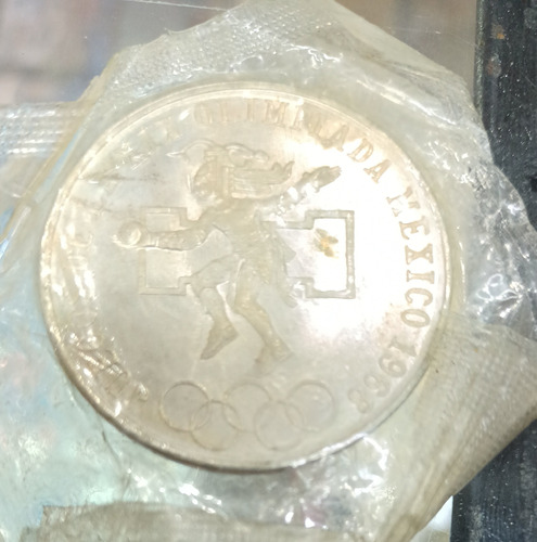 Moneda 25 Pesos Olímpica Con Bolsa Original  1968 Plata