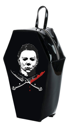 Halloween 2 Michael Myers Crossed Knives Ataúd Mochila