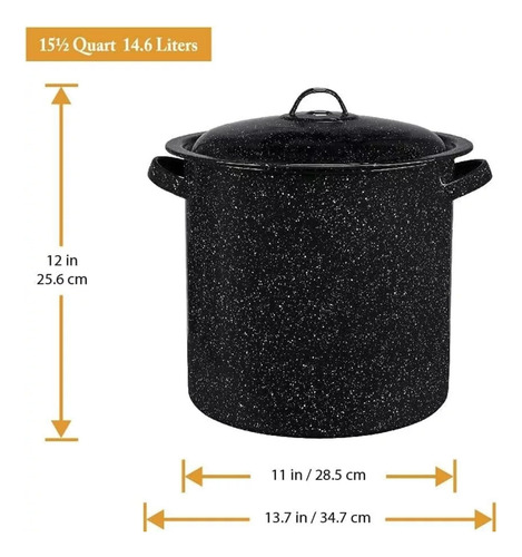 Steamer Granite Ware De Acero Esmaltado De 14.7 Litros Con T