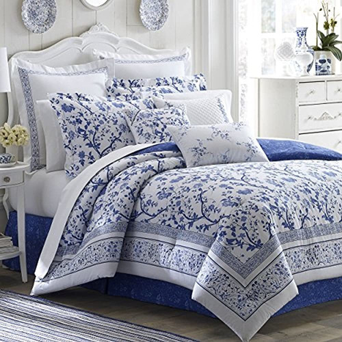 Laura Ashley 211389 Charlotte Juego De Edredón Azul Individu