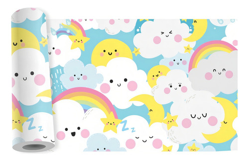 Quartinho Adesivo Infantil Faixa Border Decorativo Papel Parede Bebe Cor Kit Faixa Infantil B52