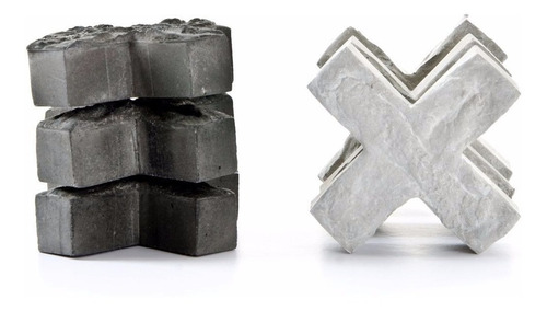 Imagen 3 de 5 de Figuras Cemento Equis X 3 Geometricas Concreto Minimalista