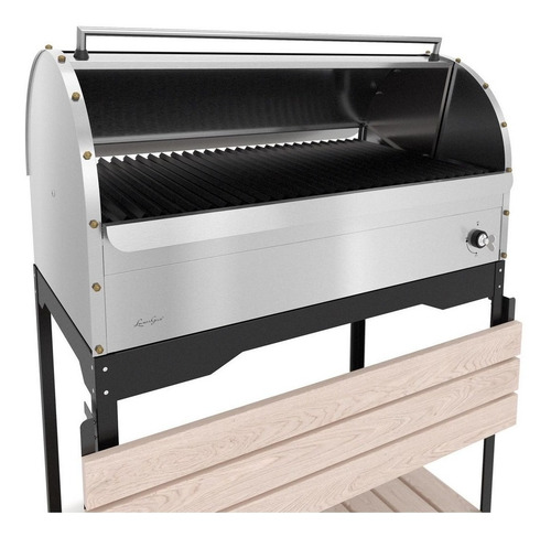 Imagen 4 de 10 de Parrilla A Gas Tapa Acero Inoxidable 90cm Luxorgas Tambor