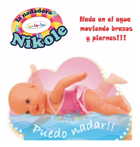 Nikole La Nadadora Muñeca Nada Lalelu Original Mundo Manias