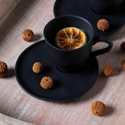 Jogo 6 Xícaras Café Chá Orgânico Preto 170ml Porto Brasil