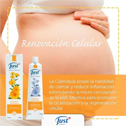 Imagen 5 de 7 de Crema Calendula 100g Swiss Just Producto Original Y Sellado