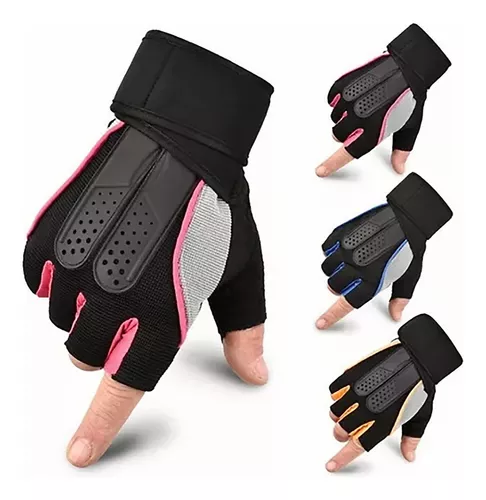 Guantes Gym Tacticos Pesas Crossfit Gimnasio Mujer Hombre Rosa L