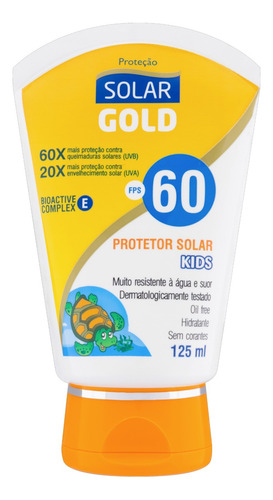 Protetor solar  Solar Gold  Kids Hidratante 60FPS  125mL