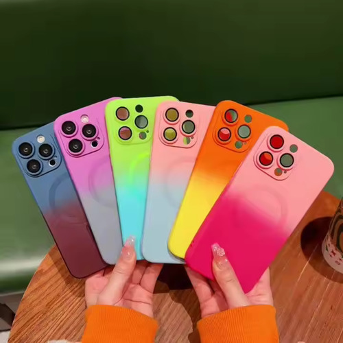 Funda Degradé Bicolor Magsafe Para Iphone Rosa Y Fucsia Iphone 11