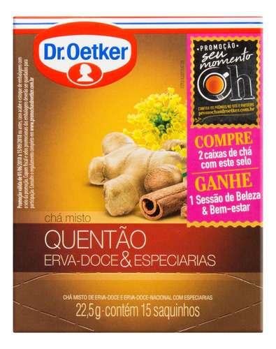 Chá Misto Quentão Erva-Doce e Especiarias Dr. Oetker Caixa 22,5g 15 Unidades