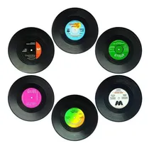 Comprar Posavasos De Vinilos - 6 Posavasos De Disco Moda Estilo Bar