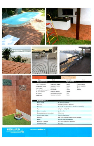 Piso Deck De Madera Y Resina Para Patios, Terrazas, Piscinas