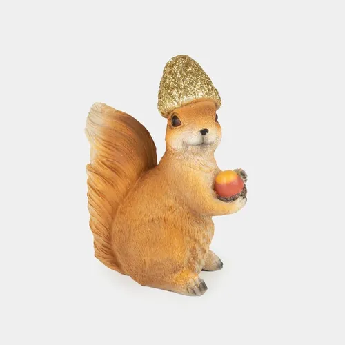 Figura Navideña De 20 Cm Ardilla Con Avellana