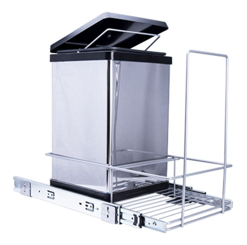 Porta Residuo Acero Inox Con Canasto Bajo Mesada Extraible