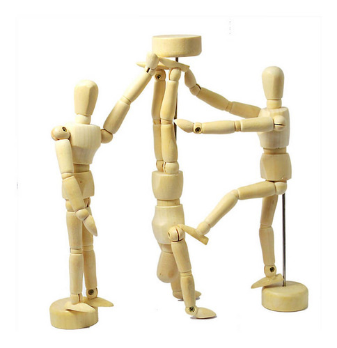 Boneco Flexível De Madeira 20cm