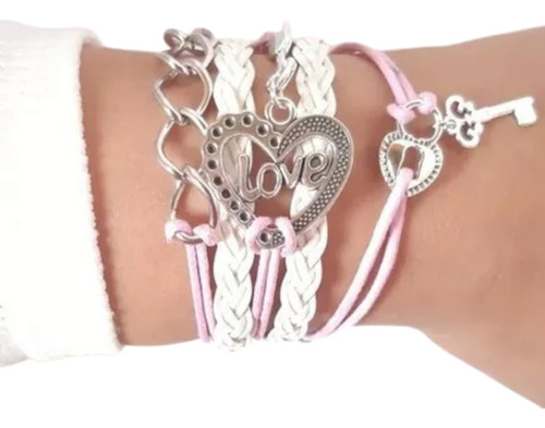 Manilla Pulsera Para Mujer En Cuero Sintético 