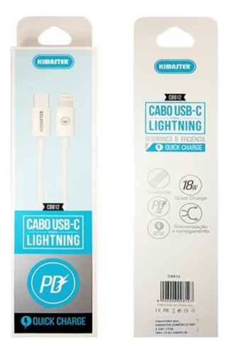 Cabo Usb-c Para iPhone Turbo Pd Quick Charge Kimaster Cb812