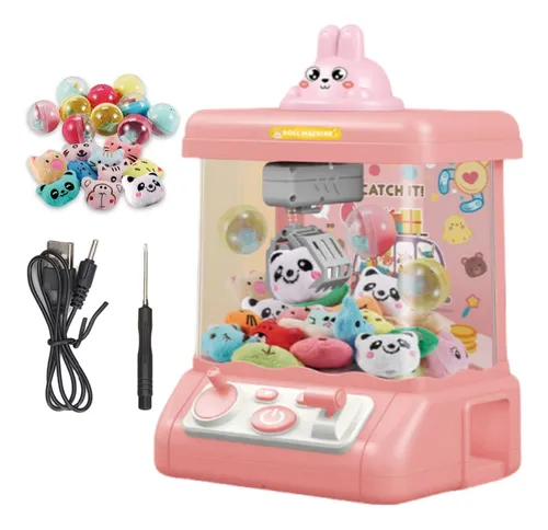 VEVOR Máquina De Garras De 30 W Con Luces Y Sonido, Garra De Acero Ajustable, Compatible Con Peluches De 40-80 Mm, Color Rosa
