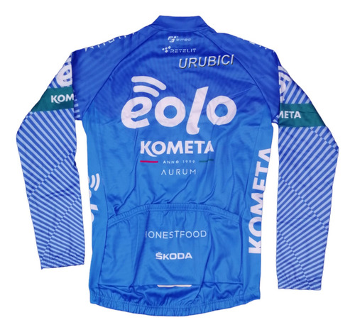 Campera De Ciclismo T.  Xl Afelpada C/bolsillos Detras Azul