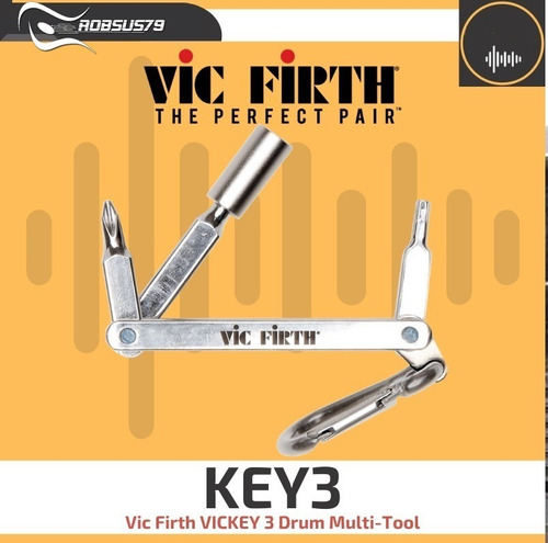 Imagem 2 de 5 de Chave De Afinação Vic Firth Vickey 3 Multitool Drum Key
