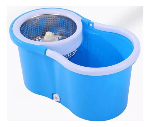 Balde Spin Mop 15 L Esfregão Giratório Cesto Inox 1 Refil Cor Azul