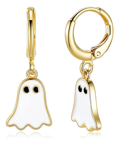 Pendientes De Halloween Chapados En Oro De 14 Quilates, Lind