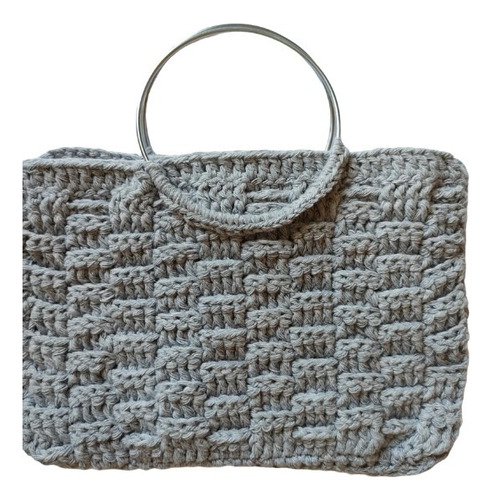 Clutch/ Cartera Tejida A Crochet En Hilo De Algodón, Forrada