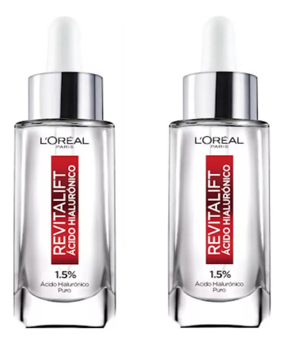 2 Pack L´oreal PARIS Revitalift Acido Hialuronico 1.5% Serum 30ml Tipo De Piel +30