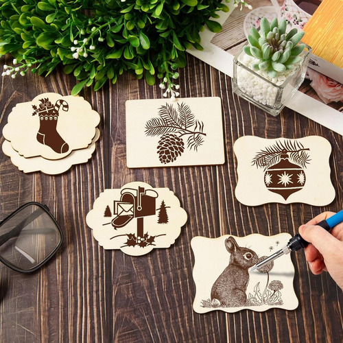 28 Piezas De Madera Sin Terminar, Azulejos De Madera,