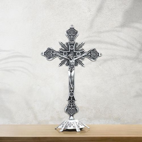 Crucifijo De Pie Escultura Estatuilla Mesa Cruz Para Mesa