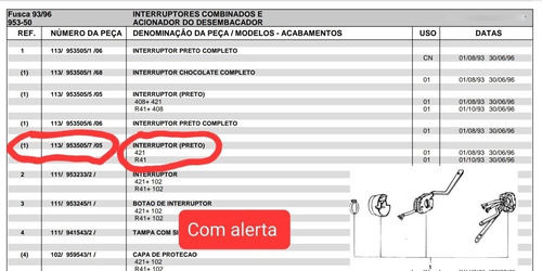 Chave De Seta Do Fusca Itamar Original Com Alerta Volkswagen