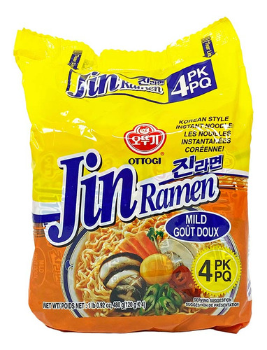 Fideos Ramen Jin 120 G Sabor Picante Al Estilo Coreano