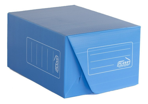 Caja De Archivo Plástica Plana 36x25x18 Cm Azul