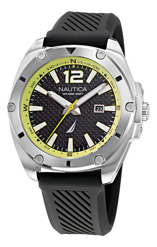 Reloj Nautica Tin Can Bay 3h Modelo: Naptcs222 Color de la correa Negro Color del fondo Negro