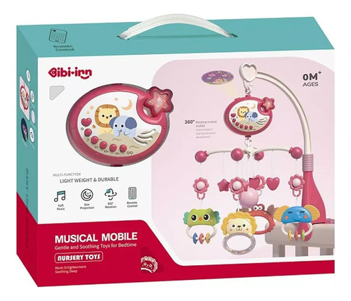 Movil Cunero Musical Bebes Proyector Giro Luz Sonidos