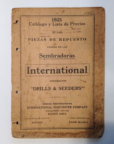 Catalogo Y Precios - Piezas Sembradoras International 1921